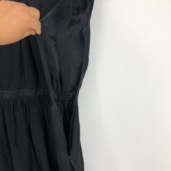 212 Collection Black 100% Silk flowy scoop Neck Mini Dress size 2 - Picture 6 of 15